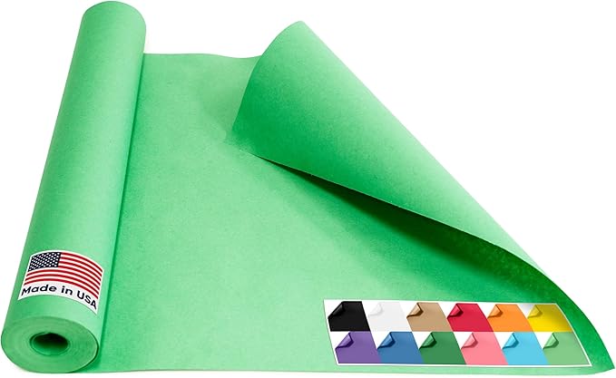 USA-Made 18" x 1200" Christmas Green Kraft Paper Roll, 45 lbs Thickness by Paclord