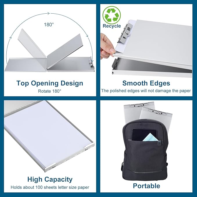 ZCZN Recycled Aluminum Storage Clipboard, Clipboard Box, Form Holder, Suitable - Image 4