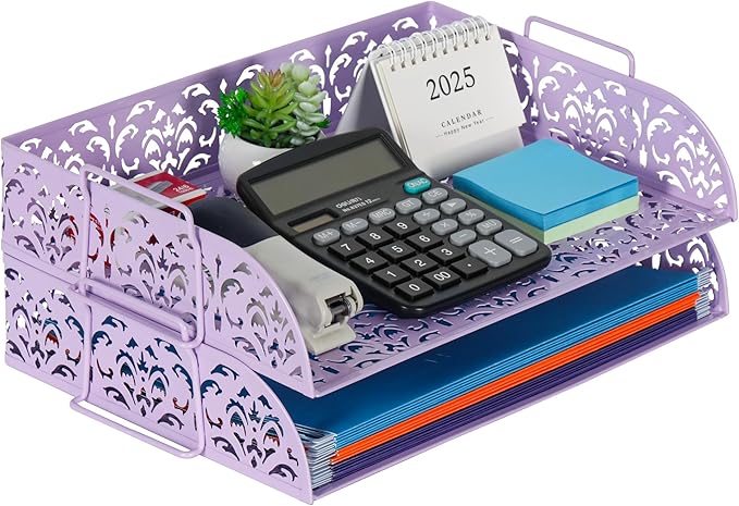 EasyPAG Paper Organizer for Desk 2 Tier Stackable Paper Tray for A4 Legal Size by EasyPAG