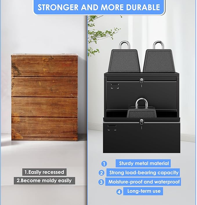 SUXXAN 2 Drawer File Cabinet, Lateral Filing Cabinet - Image 7