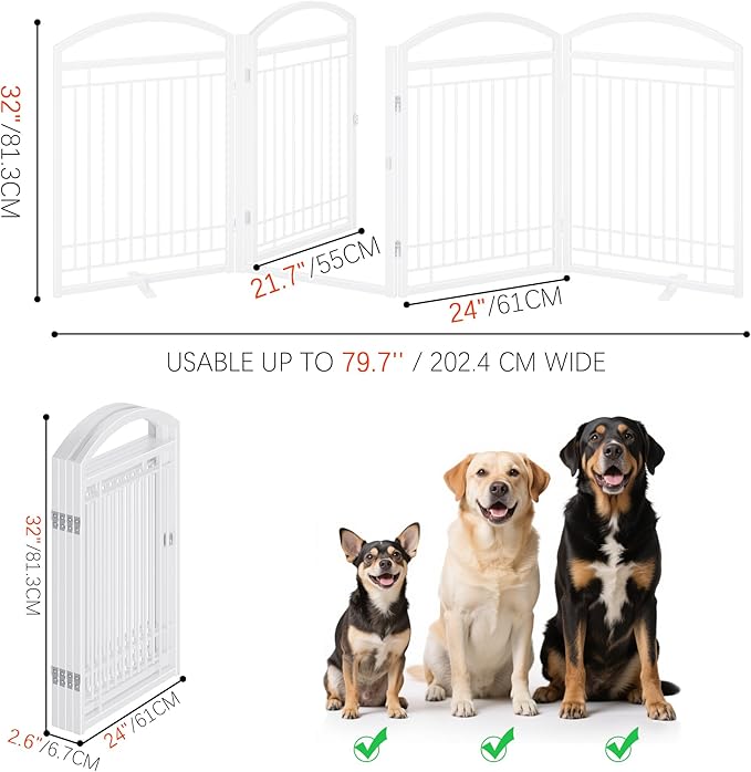Folding No-Assembly Metal Freestanding Dog Gate - Image 2