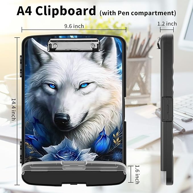 Clipboard with Storage High Capacity Plastic Nursing Clipboards with Pen Holder - Image 2