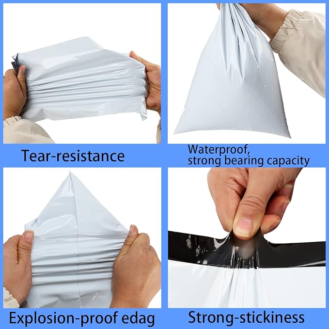 newlng Poly Mailers Shipping Bags Mailing bags 50pcs 4 Assorted Sizes White - Image 3