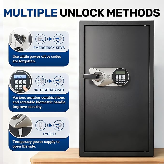 BlackSmith Large Home Safe 3.9 Cub Fingerprint Security Safe - Image 4