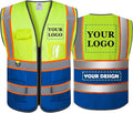 BeautyWill Custom Safety Vest Customized Logo Mesh Vest Class2 High Visibility by BeautyWill