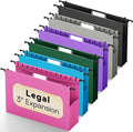 Legal Size Hanging File Folders, 6 Pack Heavy Duty 3" Expanding Pocket by NORDUN