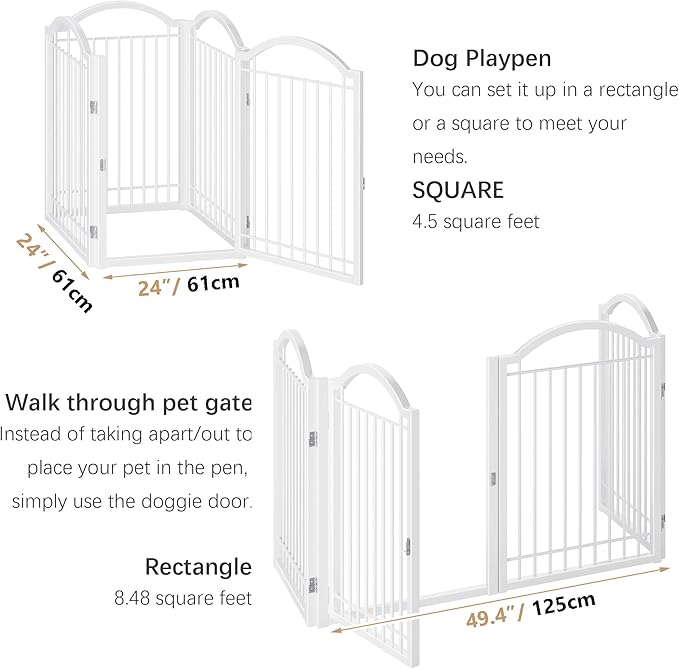 BHG Metal No-Assembly Freestanding Dog Gate - Image 5