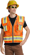 AYKRM Heavy Woven cotton High Vis Reflective work construction safety vest by AYKRM
