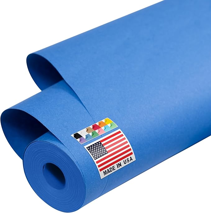 USA Made 48" x 1200" Dark Blue Kraft Paper Roll, 45 lbs Thickness, Kraft Paper by Paclord