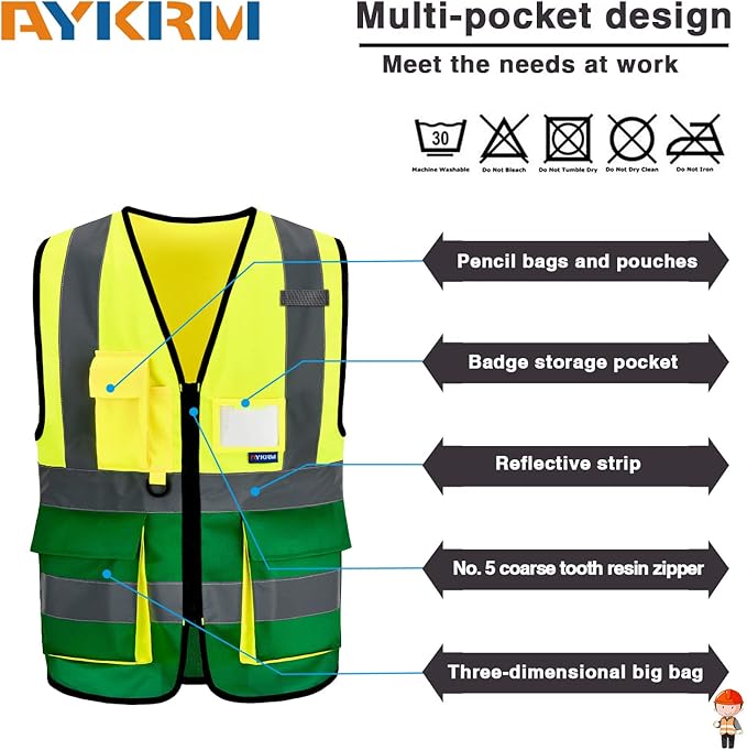 A-SAFETY High Visibility Reflective Safety Vest Customize Logo - Image 3
