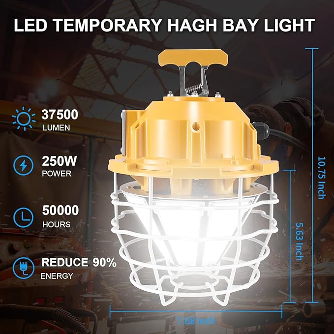 LED Temporary Work Light 250W 37500LM 5000K Daylight White High Bay led - Image 3