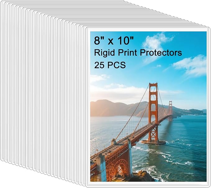 25PCS 8" x 10" Clear Rigid Card Sleeves – Waterproof Hard Plastic Protectors by DHYLRICHER