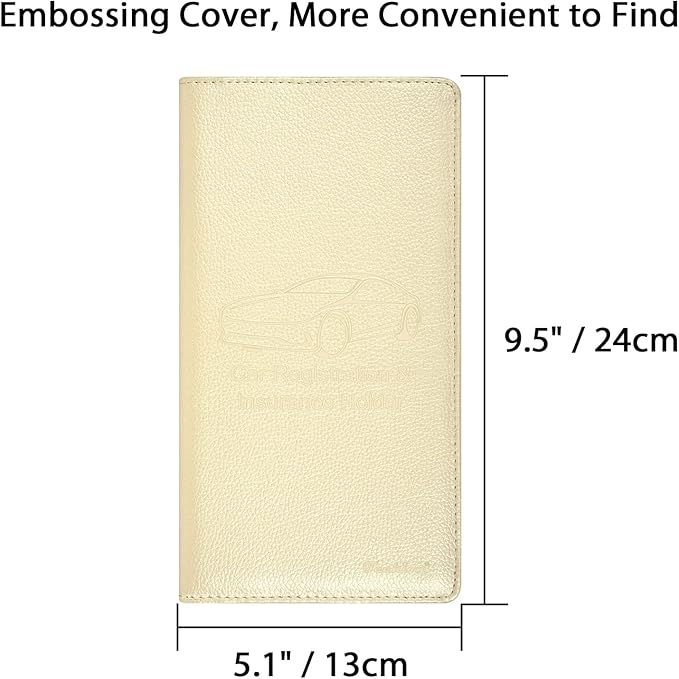 Car Insurance and Registration Holder, 9.5 x 5 Inch PU Leather Vehicle Glove - Image 4