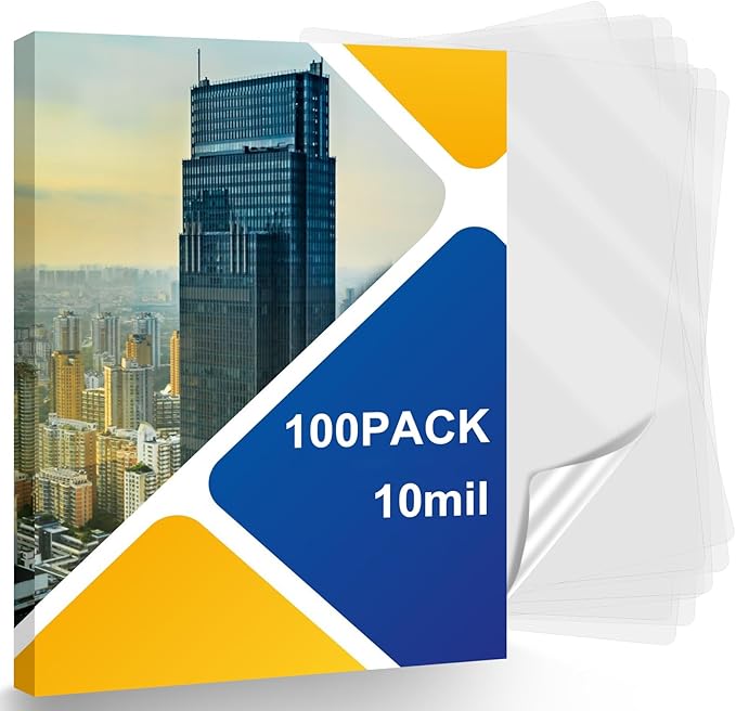 100 Pack 9x11.5inch 10mil Letter Size Laminating Sheets Thermal Laminating by XUWAIDSGN