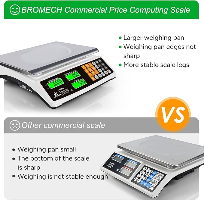 Price Computing Scale 88lb/40kg Commercial Food Scale - Image 8