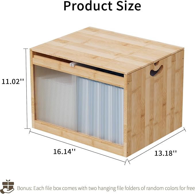 Natural Bamboo & Acrylic File Box - Image 2
