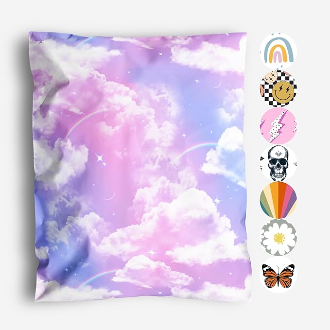 10x13 Poly Mailers – y2k Clouds – Waterproof, Tear-Resistant Shipping Bags by PackageMint