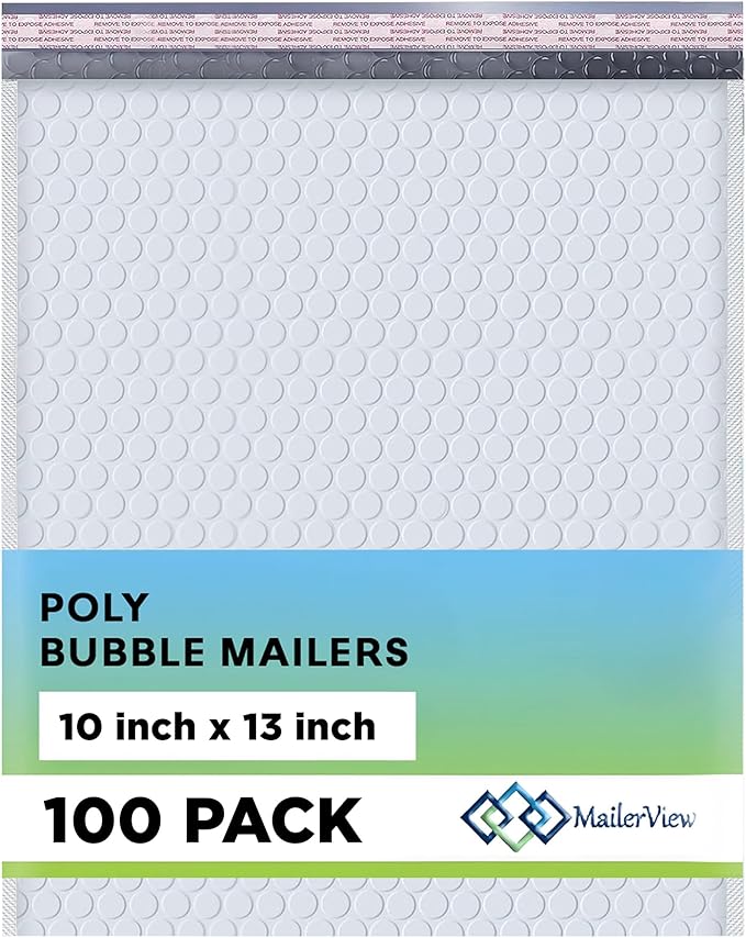 White 10x13 Inch Poly Bubble Mailers |Self Seal Padded Envelopes by MAILERVIEW