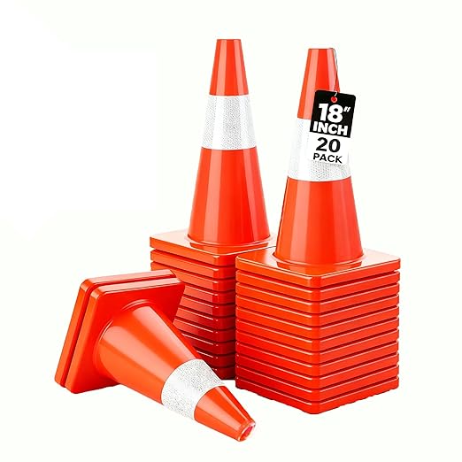 20 Pack 18" Traffic Cones, Parking Lots, Driveway Marking by Unknown