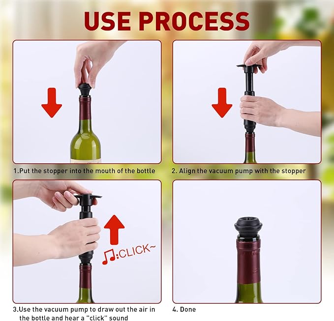 20 Pieces Wine Stoppers with Vacuum Pump Wine Preserver Vacuum Bottle Stopper - Image 7