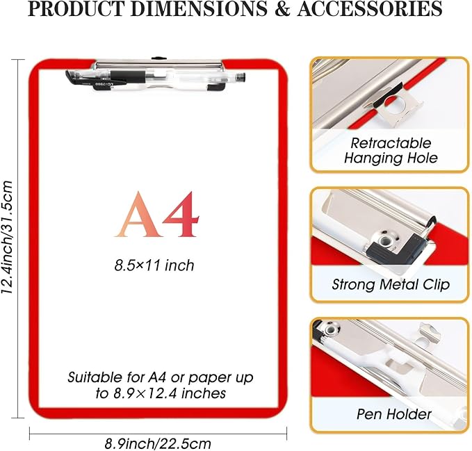 6 PCS Clipboards Bulk Nurse Clipboard - Image 2
