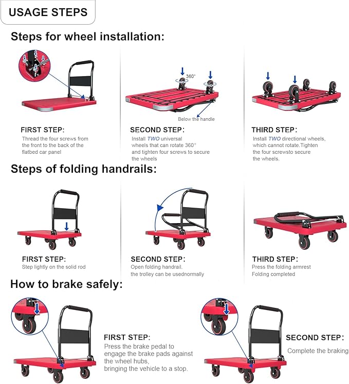WUD Foldable Hand-Push Platform Truck - Image 5