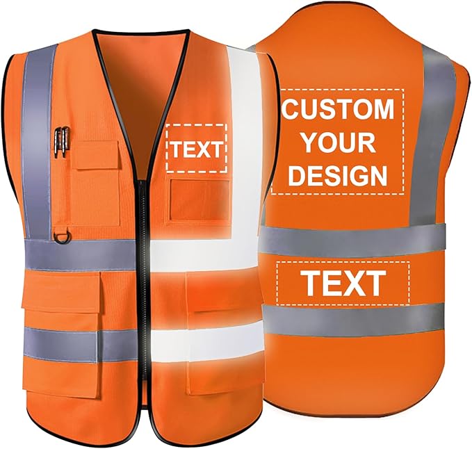 Personalized Safety Vest Custom High Vis Vest Customize Logo Safety Vest by Unknown