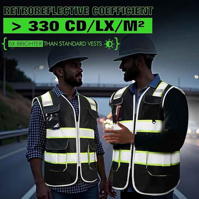 BeautyWill Custom Logo Safety Vest Class2 High Visibility Reflective Vest - Image 2