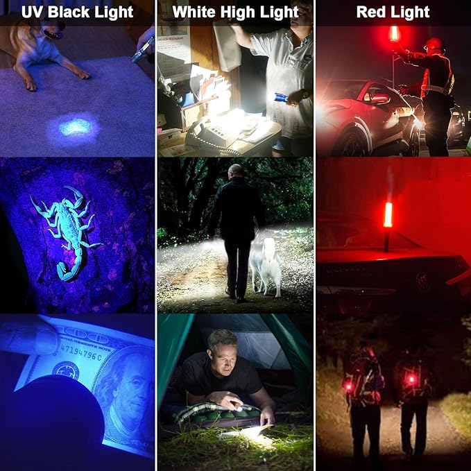 UV Flashlight Black Light, 7 Modes, Waterproof – LED Torch - Image 3