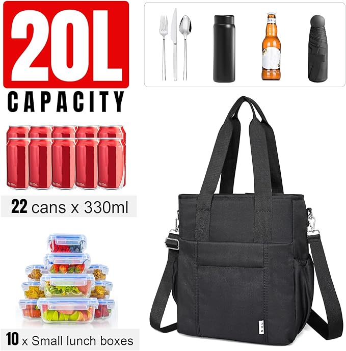 NOL Insulated Lunch Bag for Women, Large Spacious Lunch Tote Bag - Image 5