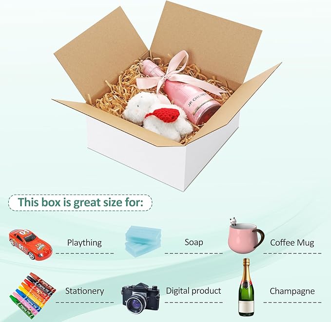 Eupako 8x8x4-Small-Shipping-Boxes-30-Pack-White-Corrugated-Box-Mailers - Image 3