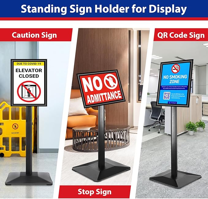Business & Store Sign Holders 8.5x11inch 3Pack Adjustable Floor Standing Sign - Image 8