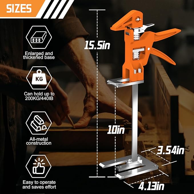 Labor Saving Arm Jack 2 Pack, 15.5 Inch Stainless Steel Furniture Lifts - Image 2