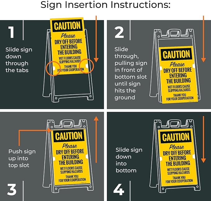 Caution Please Dry Off Wet Floor Sidewalk Sign Kit, 24x36 Inches, - Image 4