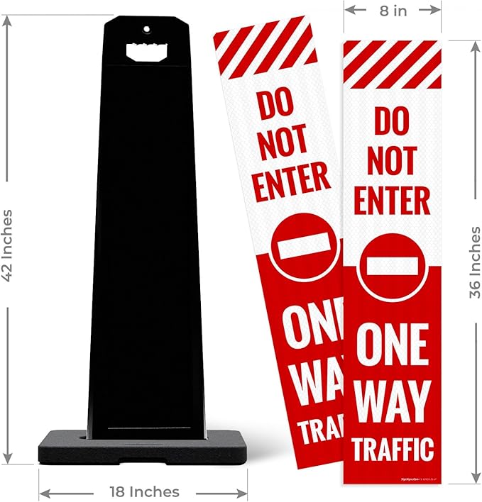 Do Not Enter One Way Traffic Vertical Panel Sign Kit, Double Sided 3M Engineer - Image 3
