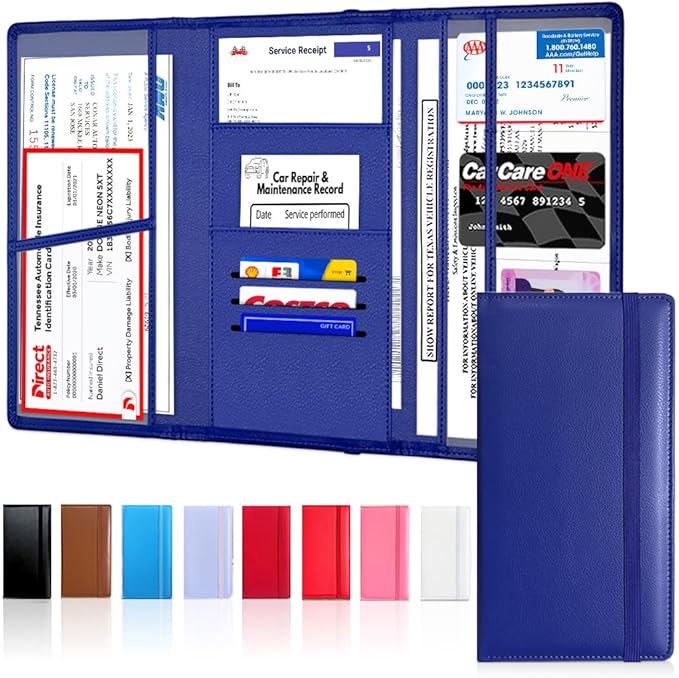 LINTRU Car Registration and Insurance Holder Trifold, Oversized Fit by LINTRU