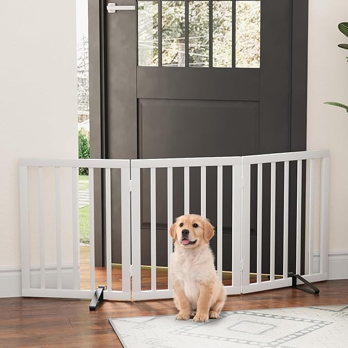 Dog Gate, Bamboo Freestanding Dog Gates - Image 4
