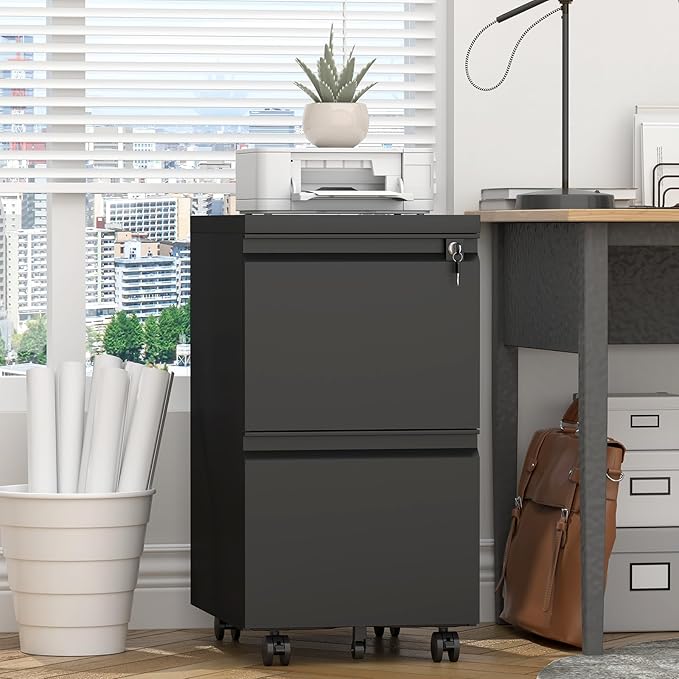 2 Drawer File Cabinet with Lock, Metal Filing cabinets - Image 8