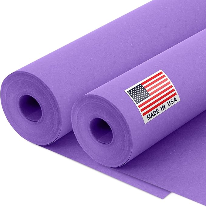 12" x 1200" Lilac Kraft Paper Roll, 45 lbs Thickness, Made in USA Colored Kraft by Paclord