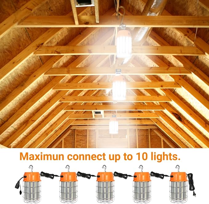 100W LED Temporary Work Light, 5000K 13000Lm Portable Work Lights - Image 5
