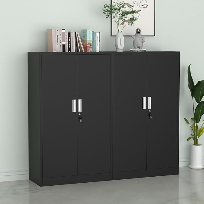 Metal Storage Cabinet with Locking Doors and Adjustable Shelves, 53.5-Inch Tall - Image 7