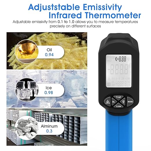 Infrared Thermometers, Laser Thermometer Gun, 50:1 Temperature Gun - Image 5