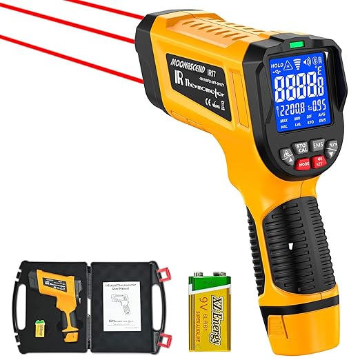 -58°F to 3992°F High-Temp Infrared Temperature Gun, Industrial Laser by MOONASCEND