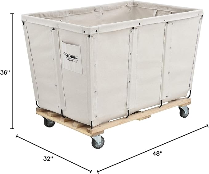 Global Industrial 20 Bushel, Canvas Basket Bulk Truck, Unassembled, Rolling - Image 10