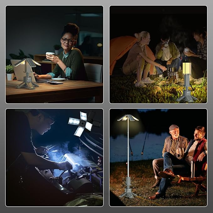 Telescopic Camping Lights with Remote Control, 14000 mAh Rechargeable, 6000LM - Image 7