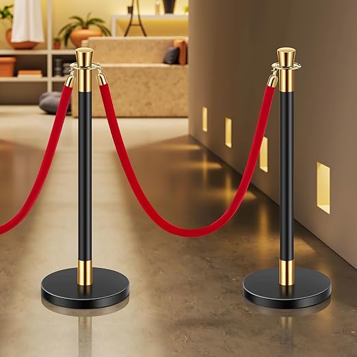 VEVOR Stanchions and Velvet Ropes, Stainless Steel Stanchion Post Queue - Image 8