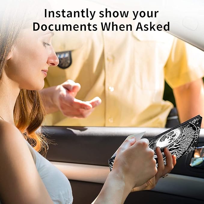 Car Registration and Insurance Holder, Leather Car Glove Box Organizer - Image 6