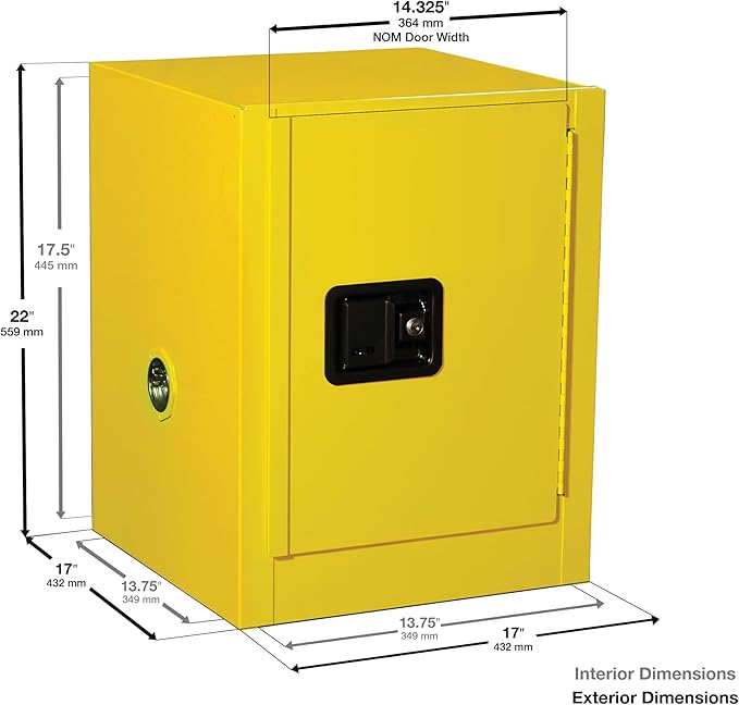 Eagle American Made 4 Gallon F﻿lammable Liquid Storage Cabinet, Self-Close - Image 2