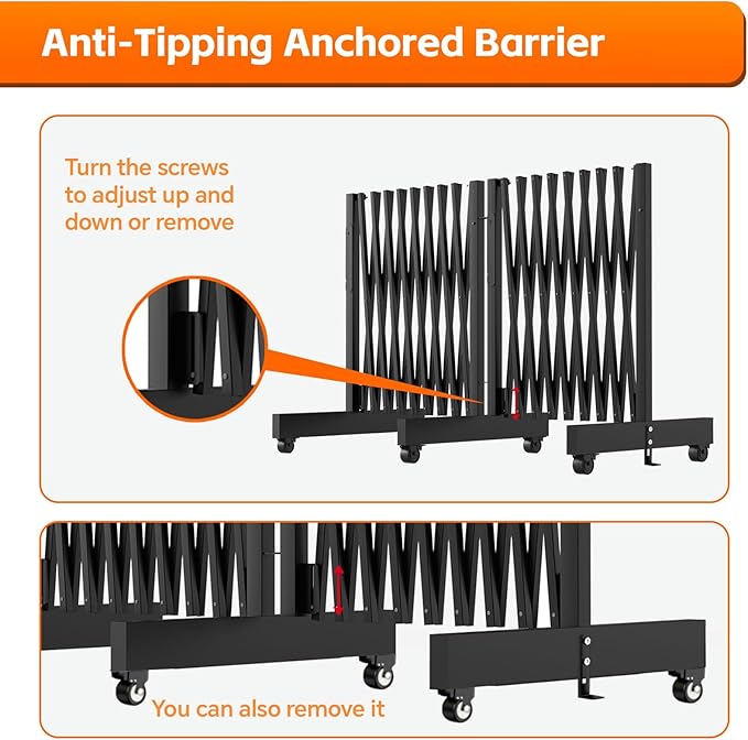 16 FT Industrial Metal Expandable Barricade，Retractable Traffic Fence - Image 4