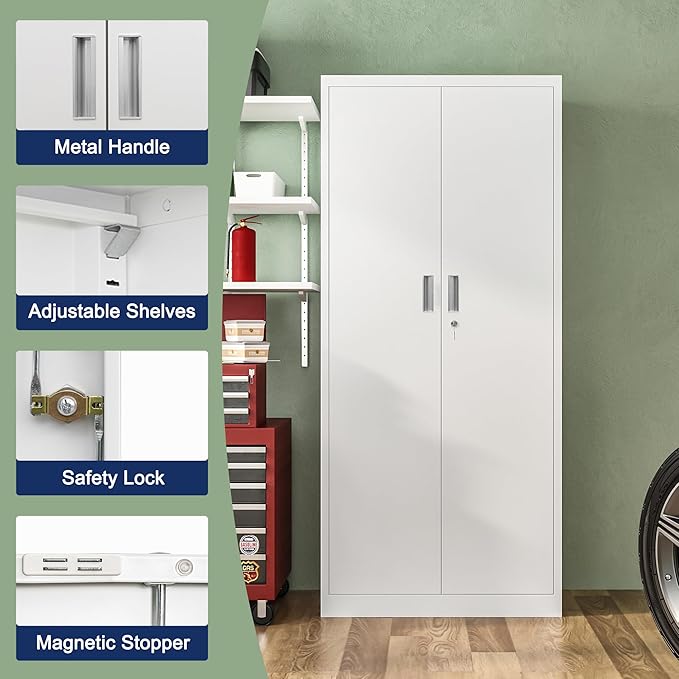 Metal Storage Cabinet, 71 Inch Tall Metal Storage Cabinet - Image 4